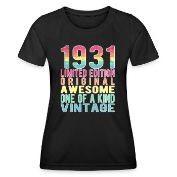 Limited Edition Since 1931 Birthday Vintage 1931 - Women's Functional T-Shirt - black - Front - AI Model Female 172 light (172cm)