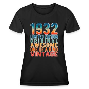 Limited Edition Since 1932 Birthday Vintage 1932 - Women's Functional T-Shirt - black - Front - AI Model Female 172 light (172cm)