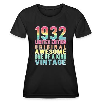 Limited Edition Since 1932 Birthday Vintage 1932 - Women's Functional T-Shirt - black - Front - AI Model Female 172 light (172cm)
