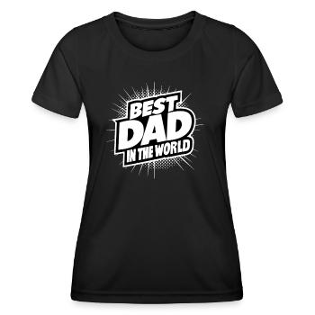 Bester Papa für immer zum Vatertag od. Geburtstag - Frauen Funktions-T-Shirt - Schwarz - Vorne - AI Model Female 172 light (172cm)