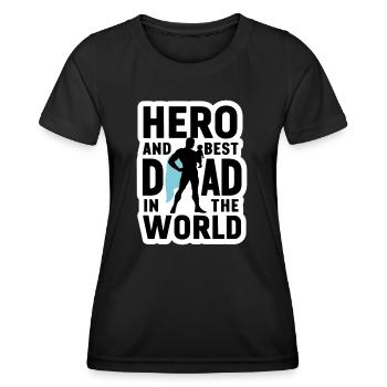 Held und bester Dad Papa in der Welt Vatertag - Frauen Funktions-T-Shirt - Schwarz - Vorne - AI Model Female 172 light (172cm)