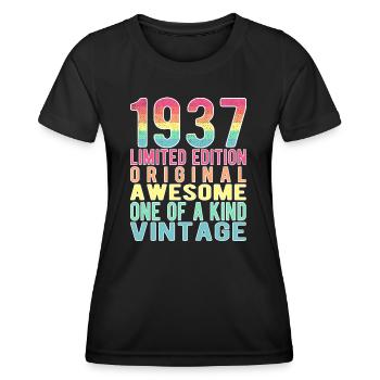Limited Edition Since 1937 Birthday Vintage 1937 - Women's Functional T-Shirt - black - Front - AI Model Female 172 light (172cm)