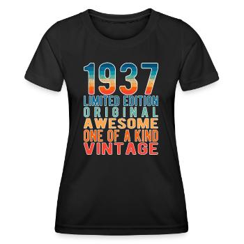 Limited Edition Since 1937 Birthday Vintage 1937 - Women's Functional T-Shirt - black - Front - AI Model Female 172 light (172cm)