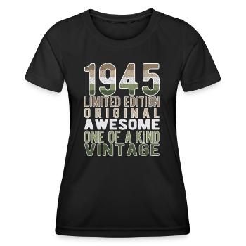 Limited Edition Since 1945 Birthday Vintage 1945 - Women's Functional T-Shirt - black - Front - AI Model Female 172 light (172cm)