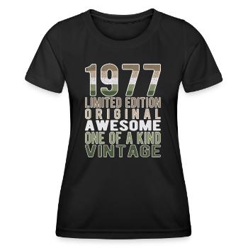 Limited Edition Since 1977 Birthday Vintage 1977 - Women's Functional T-Shirt - black - Front - AI Model Female 172 light (172cm)