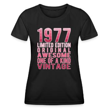 Limited Edition Since 1977 Birthday Vintage 1977 - Women's Functional T-Shirt - black - Front - AI Model Female 172 light (172cm)