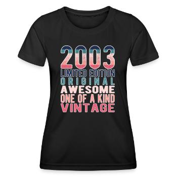 Limited Edition Since 2003 Birthday Vintage 2003 - Women's Functional T-Shirt - black - Front - AI Model Female 172 light (172cm)