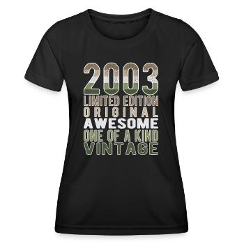Limited Edition Since 2003 Birthday Vintage 2003 - Women's Functional T-Shirt - black - Front - AI Model Female 172 light (172cm)
