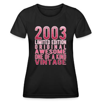 Limited Edition Since 2003 Birthday Vintage 2003 - Women's Functional T-Shirt - black - Front - AI Model Female 172 light (172cm)
