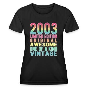 Limited Edition Since 2003 Birthday Vintage 2003 - Women's Functional T-Shirt - black - Front - AI Model Female 172 light (172cm)