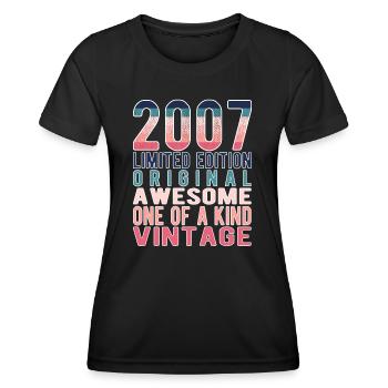 Limited Edition Since 2007 Birthday Vintage 2007 - Women's Functional T-Shirt - black - Front - AI Model Female 172 light (172cm)