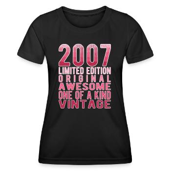 Limited Edition Since 2007 Birthday Vintage 2007 - Women's Functional T-Shirt - black - Front - AI Model Female 172 light (172cm)