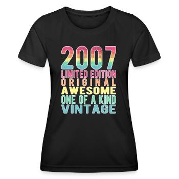 Limited Edition Since 2007 Birthday Vintage 2007 - Women's Functional T-Shirt - black - Front - AI Model Female 172 light (172cm)