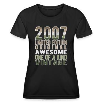 Limited Edition Since 2007 Birthday Vintage 2007 - Women's Functional T-Shirt - black - Front - AI Model Female 172 light (172cm)