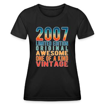 Limited Edition Since 2007 Birthday Vintage 2007 - Women's Functional T-Shirt - black - Front - AI Model Female 172 light (172cm)