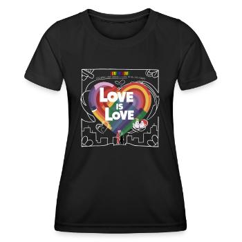 Pride Month - Love is Love - LGBTQ+ Community - Women's Functional T-Shirt - black - Front - AI Model Female 172 light (172cm)