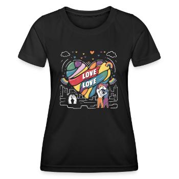 Pride Month - Love is Love - LGBTQ+ Community - Women's Functional T-Shirt - black - Front - AI Model Female 172 light (172cm)
