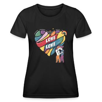 Pride Month - Love is Love - LGBTQ+ Community - Women's Functional T-Shirt - black - Front - AI Model Female 172 light (172cm)