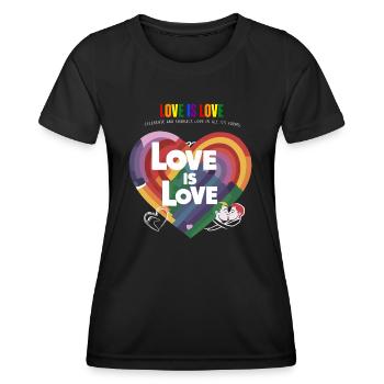 Pride Month - Love is Love - LGBTQ+ Community - Women's Functional T-Shirt - black - Front - AI Model Female 172 light (172cm)