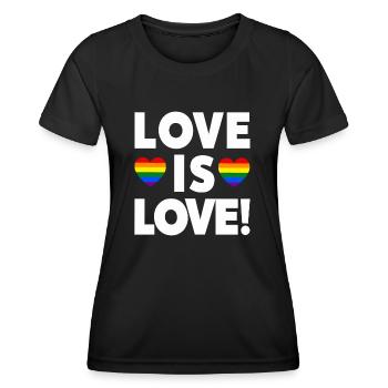 Pride Month - Love is Love - LGBTQ+ Community - Women's Functional T-Shirt - black - Front - AI Model Female 172 light (172cm)