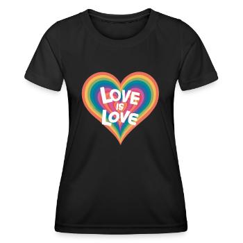 Pride Month - Love is Love - LGBTQ+ Community - Women's Functional T-Shirt - black - Front - AI Model Female 172 light (172cm)