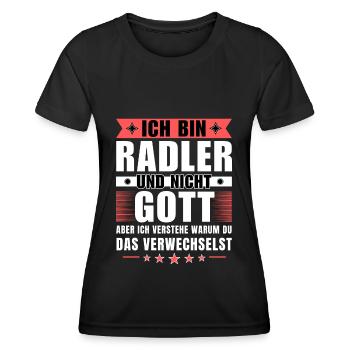 Ich bin Radler und nicht Gott - Frauen Funktions-T-Shirt - Schwarz - Vorne - AI Model Female 172 light (172cm)