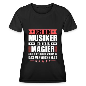 Ich bin Musiker und kein Magier - Frauen Funktions-T-Shirt - Schwarz - Vorne - AI Model Female 172 light (172cm)