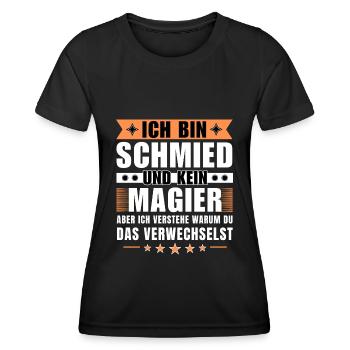 Ich bin Schmied und kein Magier - Frauen Funktions-T-Shirt - Schwarz - Vorne - AI Model Female 172 light (172cm)