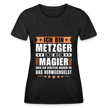 Ich bin Metzger und kein Magier - Frauen Funktions-T-Shirt - Schwarz - Vorne - AI Model Female 172 light (172cm)