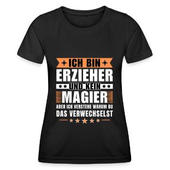 Ich bin Erzieher und kein Magier - Frauen Funktions-T-Shirt - Schwarz - Vorne - AI Model Female 172 light (172cm)