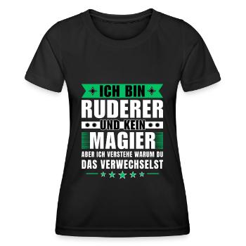 Ich bin Ruderer und kein Magier - Frauen Funktions-T-Shirt - Schwarz - Vorne - AI Model Female 172 light (172cm)