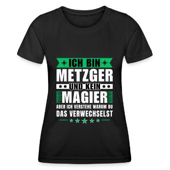 Ich bin Metzger und kein Magier - Frauen Funktions-T-Shirt - Schwarz - Vorne - AI Model Female 172 light (172cm)