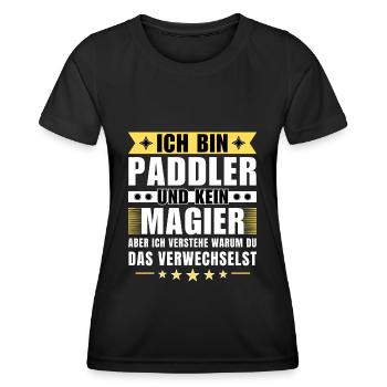 Ich bin Paddler und kein Magier - Frauen Funktions-T-Shirt - Schwarz - Vorne - AI Model Female 172 light (172cm)