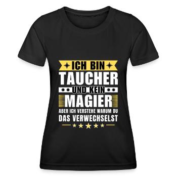 Ich bin Taucher und kein Magier - Frauen Funktions-T-Shirt - Schwarz - Vorne - AI Model Female 172 light (172cm)