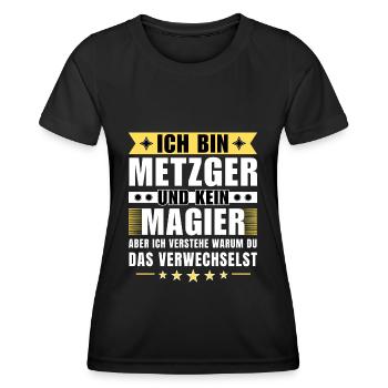 Ich bin Metzger und kein Magier - Frauen Funktions-T-Shirt - Schwarz - Vorne - AI Model Female 172 light (172cm)