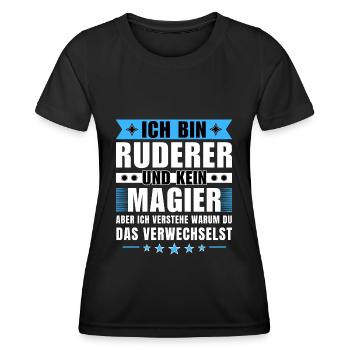 Ich bin Ruderer und kein Magier - Frauen Funktions-T-Shirt - Schwarz - Vorne - AI Model Female 172 light (172cm)