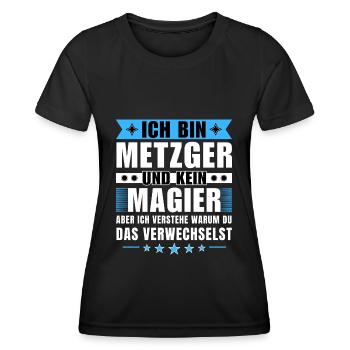 Ich bin Metzger und kein Magier - Frauen Funktions-T-Shirt - Schwarz - Vorne - AI Model Female 172 light (172cm)