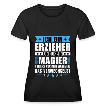 Ich bin Erzieher und kein Magier - Frauen Funktions-T-Shirt - Schwarz - Vorne - AI Model Female 172 light (172cm)
