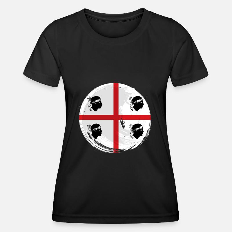 Drapeau de la Sardaigne Drapeau sarde Drapeau de la Sardaigne - T-shirt sport Femme - noir