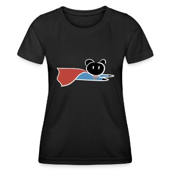 retten Held fliegen retter symbol bär - Frauen Funktions-T-Shirt - Schwarz - Vorne - AI Model Female 172 light (172cm)