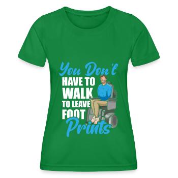 Utilisateurs de fauteuils roulants handicapés Ironie - T-shirt sport Femme - vert - Devant - AI Model Female 172 dark (172cm)