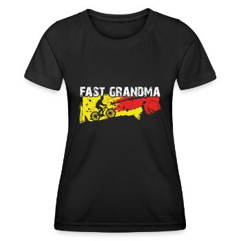 Quick granny on the bike - Women's Functional T-Shirt - black - Front - AI Model Female 172 light (172cm)