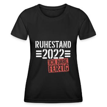 Ruhestand 2022 Rentner Spruch Geschenk - Frauen Funktions-T-Shirt - Schwarz - Vorne - AI Model Female 172 light (172cm)