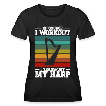 Harfe - Frauen Funktions-T-Shirt - Schwarz - Vorne - AI Model Female 172 light (172cm)