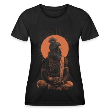 Yogi méditant - T-shirt sport Femme - noir - Devant - AI Model Female 172 light (172cm)