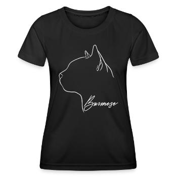 Profil Birman Chat Cat Wilsigns - T-shirt sport Femme - noir - Devant - AI Model Female 172 light (172cm)