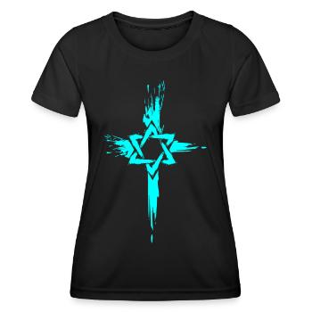 Juifs Messianiques Chrétiens Juifs David Star Cross - T-shirt sport Femme - noir - Devant - AI Model Female 172 light (172cm)