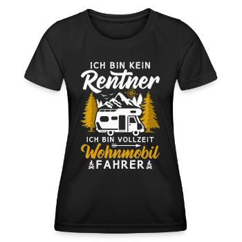 Camping Rentner Vollzeit Wohnmobil Camper - Frauen Funktions-T-Shirt - Schwarz - Vorne - AI Model Female 172 light (172cm)