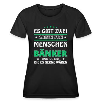 Cadeau Banquier - Deux Types de... Concevoir - T-shirt sport Femme - noir - Devant - AI Model Female 172 light (172cm)