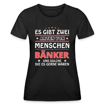 Cadeau Banquier - Deux Types de... Concevoir - T-shirt sport Femme - noir - Devant - AI Model Female 172 light (172cm)